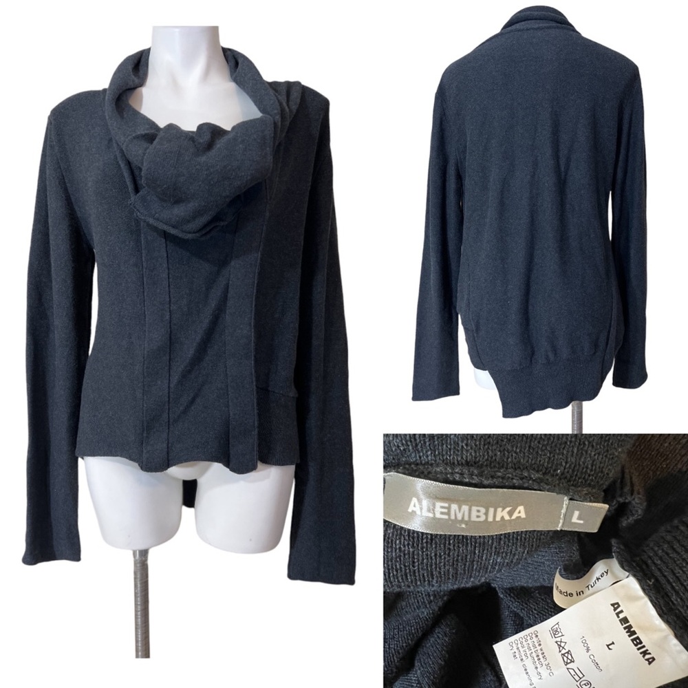 Alembika L 100% cotton snap button sweater